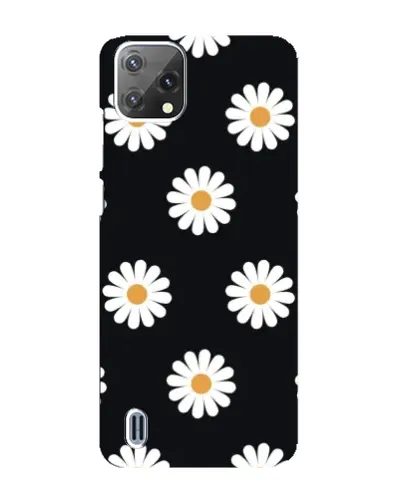 Чехол для Blackview A55 с картинкой «Ромашки на черном»
