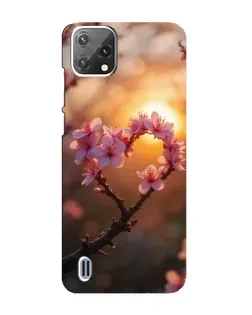 Чехол для Blackview A55 с картинкой «Розовый цвет сердце на фоне заката»