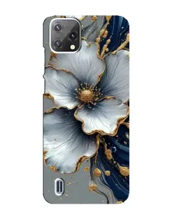 Чехол для Blackview A55 с картинкой «Белый цветок и золотой флюид»