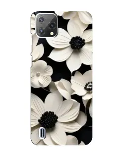 Чехол для Blackview A55 с картинкой «Объемные белые цветы»