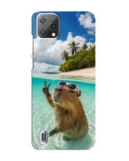 Чехол для Blackview A55 с картинкой «Капибара на море»