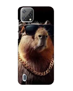 Чехол для Blackview A55 с картинкой «Капибара золотая цепь»
