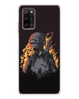 Чехол для Blackview A70 Pro с картинкой «PUBG — огненный силуэт»