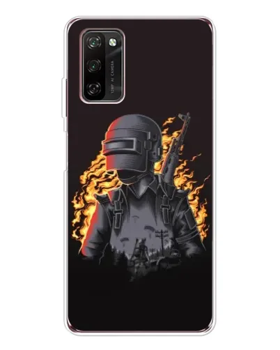 Чехол для Blackview A70 Pro с картинкой «PUBG — огненный силуэт»