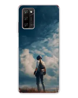 Чехол для Blackview A70 Pro с картинкой «Герой PUBG на скале»