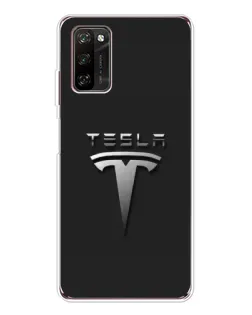 Чехол для Blackview A70 Pro с картинкой «Стальной логотип Tesla»