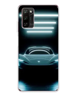 Чехол для Blackview A70 Pro с картинкой «Tesla в неоне»