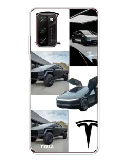 Чехол для Blackview A70 Pro с картинкой «Коллаж Cybertruck Tesla»