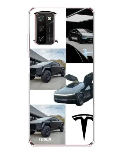 Чехол для Blackview A70 Pro с картинкой «Коллаж Cybertruck Tesla»
