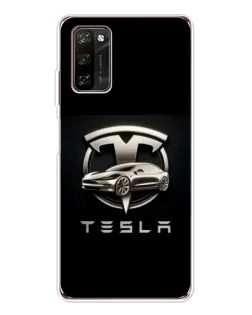 Чехол для Blackview A70 Pro с картинкой «Tesla — серебристое авто»