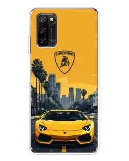 Чехол для Blackview A70 Pro с картинкой «Желтый Lamborghini город»