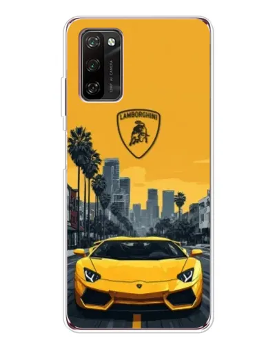 Чехол для Blackview A70 Pro с картинкой «Желтый Lamborghini город»