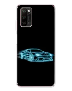 Чехол для Blackview A70 Pro с картинкой «Неоновый контур Lamborghini»