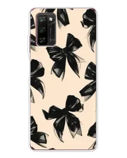 Чехол для Blackview A70 Pro с картинкой «Паттерн черные банты»