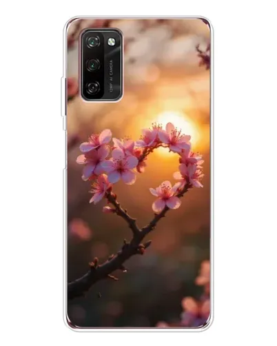 Чехол для Blackview A70 Pro с картинкой «Розовый цвет сердце на фоне заката»