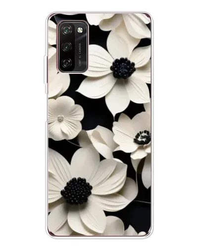 Чехол для Blackview A70 Pro с картинкой «Объемные белые цветы»