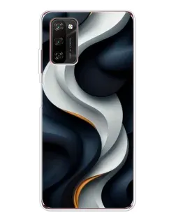 Чехол для Blackview A70 Pro с картинкой «Объемные черно-белые ленты»
