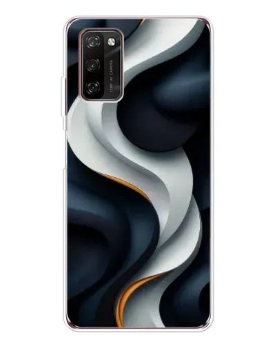 Чехол для Blackview A70 Pro с картинкой «Объемные черно-белые ленты»