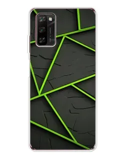 Чехол для Blackview A70 Pro с картинкой «Зеленые геометрические линии»