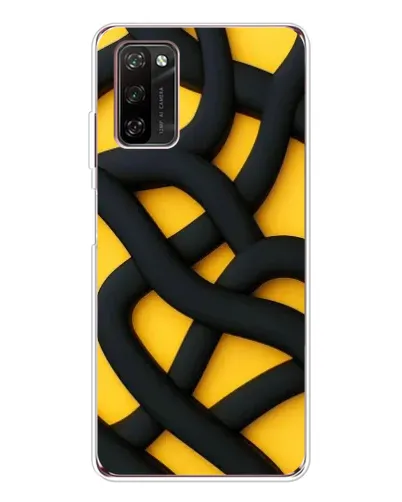 Чехол для Blackview A70 Pro с картинкой «Черное желтое переплетение»