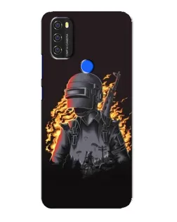Чехол для Blackview A70 с картинкой «PUBG — огненный силуэт»
