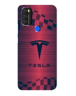 Чехол для Blackview A70 с картинкой «Тесла красный карбон»