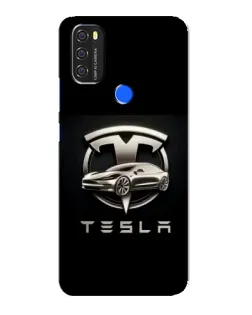 Чехол для Blackview A70 с картинкой «Tesla — серебристое авто»