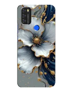 Чехол для Blackview A70 с картинкой «Белый цветок и золотой флюид»