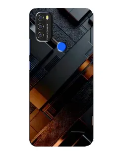 Чехол для Blackview A70 с картинкой «Черные геометрические блоки»