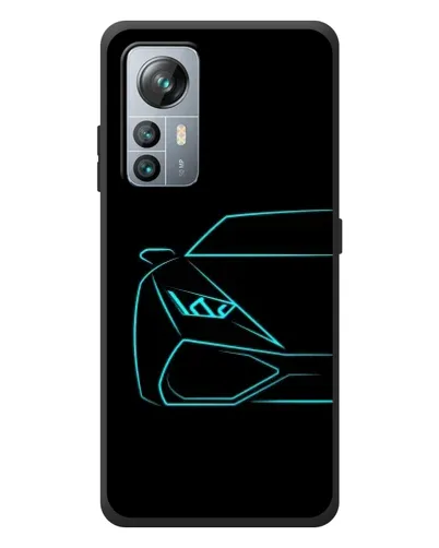 Чохол для Blackview A85 з картинкою «Блакитний силует Lamborghini»