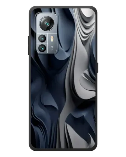 Чехол для Blackview A85 с картинкой «Объемные синие складки»