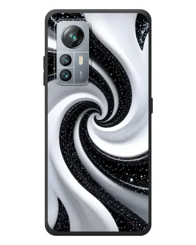 Чехол для Blackview A85 с картинкой «Черно-белая спираль»