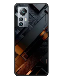Чехол для Blackview A85 с картинкой «Черные геометрические блоки»