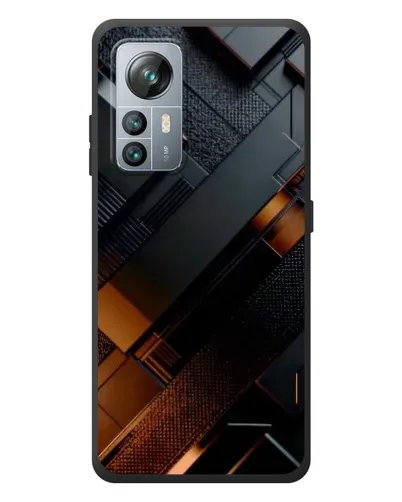 Чехол для Blackview A85 с картинкой «Черные геометрические блоки»
