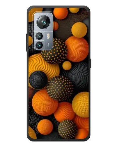 Чехол для Blackview A85 с картинкой «Объемные оранжевые сферы»