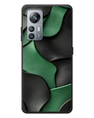 Чехол для Blackview A85 с картинкой «Зеленые кожаные волны»