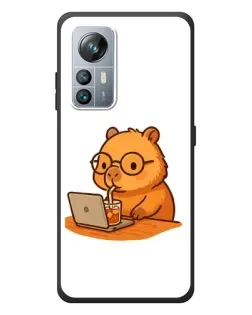 Чехол для Blackview A85 с картинкой «Капибара с ноутбуком»