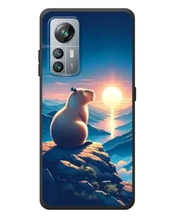 Чехол для Blackview A85 с картинкой «Закат солнца с капибарой»