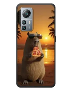 Чехол для Blackview A85 с картинкой «Капибара с пиццей»