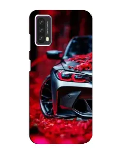Чохол для Blackview A90 з картинкою «Спортивна BMW та квіти»