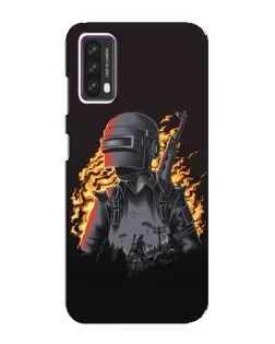 Чехол для Blackview A90 с картинкой «PUBG — огненный силуэт»