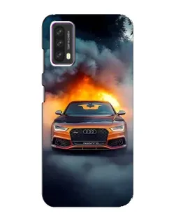 Чохол для Blackview A90 з картинкою «Audi у вогняному диму»