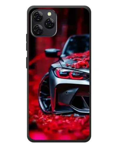 Чохол для Blackview A95 з картинкою «Спортивна BMW та квіти»