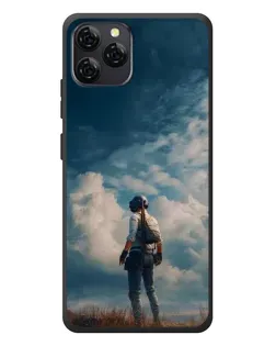 Чехол для Blackview A95 с картинкой «Герой PUBG на скале»