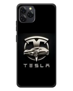 Чохол для Blackview A95 з картинкою «Tesla — срібне авто»