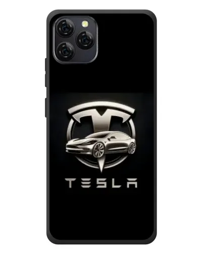Чохол для Blackview A95 з картинкою «Tesla — срібне авто»