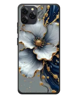 Чехол для Blackview A95 с картинкой «Белый цветок и золотой флюид» Чехол для Blackview A95 с картинкой «Белый цветок и золотой флюид»