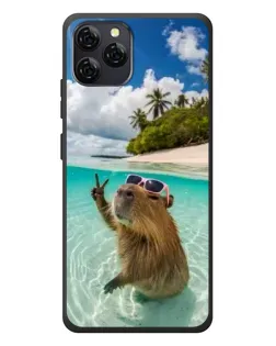 Чехол для Blackview A95 с картинкой «Капибара на море»