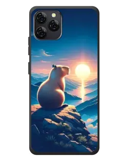 Чехол для Blackview A95 с картинкой «Закат солнца с капибарой»