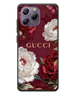Чехол для Blackview A96 с картинкой «Gucci — бордовые розы»